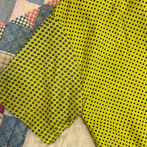 Vintage 1980s 90s Polka Dot Funky Rayon Lime Green Brat Summer Button Up Blouse - Picture 13 of 16